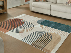 Diamond Furniture - Ashley Furniture - Farrendale Washable 5' x 7' Area Rug - Washable 5' x 7' Area Rug - R407382