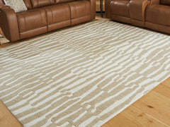 Diamond Furniture - Ashley Furniture - Corrbell 7'8" x 10' Area Rug - 7'8" x 10' Area Rug / Beige/White - R407631