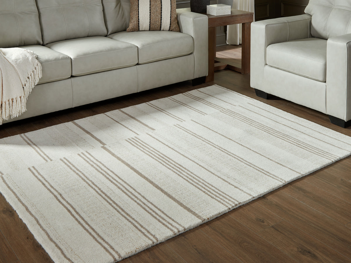 Diamond Furniture - Ashley Furniture - Gadence 5' x 7' Area Rug - 5' x 7' Area Rug / Ivory/Tan - R407642