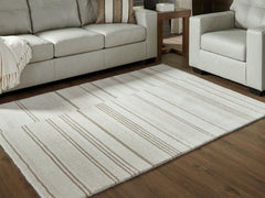 Diamond Furniture - Ashley Furniture - Gadence 5' x 7' Area Rug - 5' x 7' Area Rug / Ivory/Tan - R407642