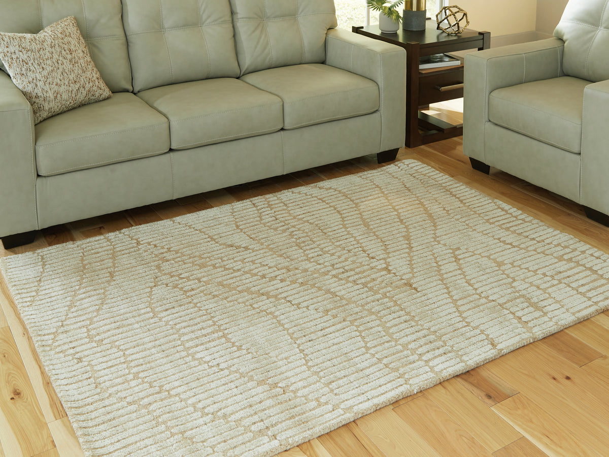 Diamond Furniture - Ashley Furniture - Jaseena Rug - 7'8" x 10' Area Rug / Beige/Tan - R407721