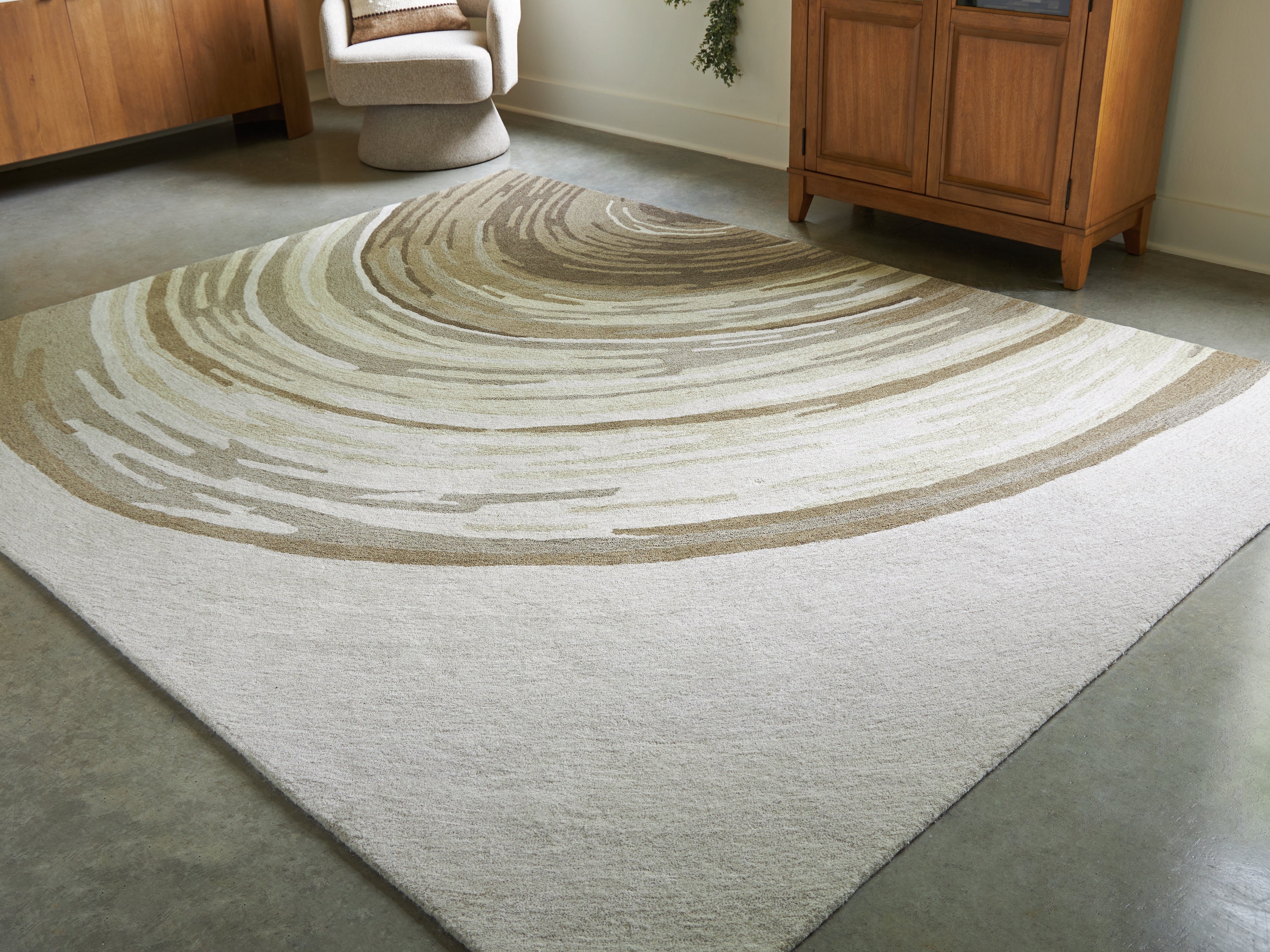 Diamond Furniture - Ashley Furniture - Rizwana Rug - 7'6" x 10' Area Rug / Ivory/Brown/Gray - R407761