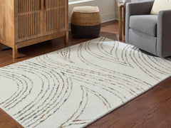 Diamond Furniture - Ashley Furniture - Deenbury 5' x 7' Area Rug - 5' x 7' Area Rug / Ivory/Green/Brown - R407862