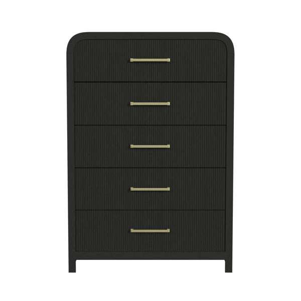 5-Drawer Chest in Black with Grain