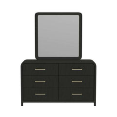 Dresser and Mirror Set in Black with Grain