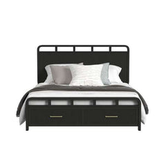 King Storage Bed in Black with Grain