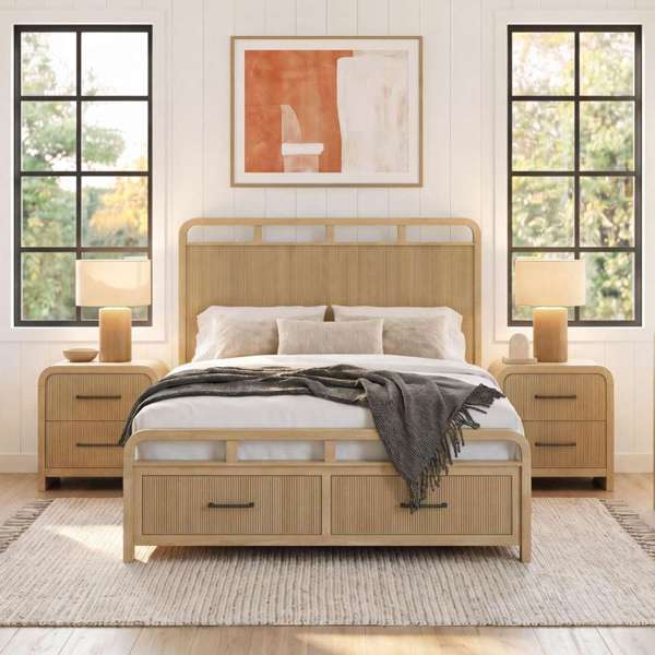 Queen Storage Bed in Natural