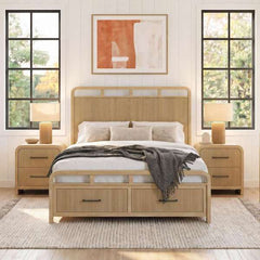 Queen Storage Bed in Natural