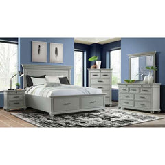 King Platform Storage Bed in Grey