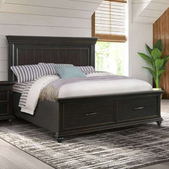 King Platform Storage Bed in Black