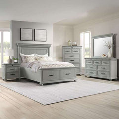 Queen Platform Storage Bed in Grey