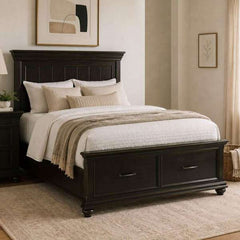 Queen Platform Storage Bed in Black