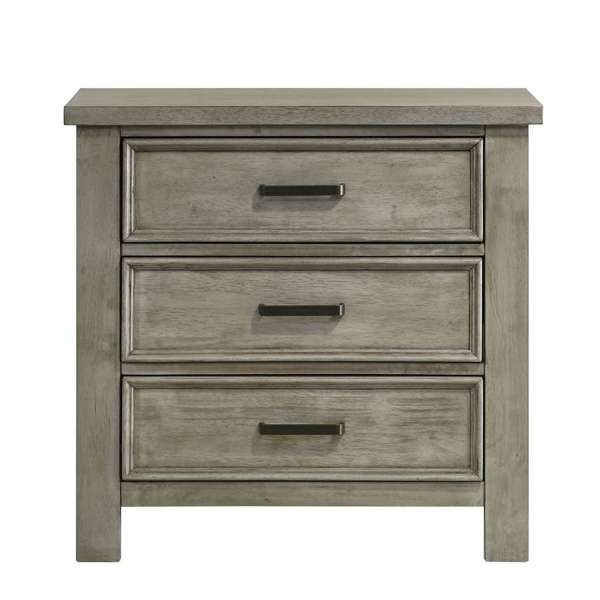 3-Drawer Nightstand in Drift Grey
