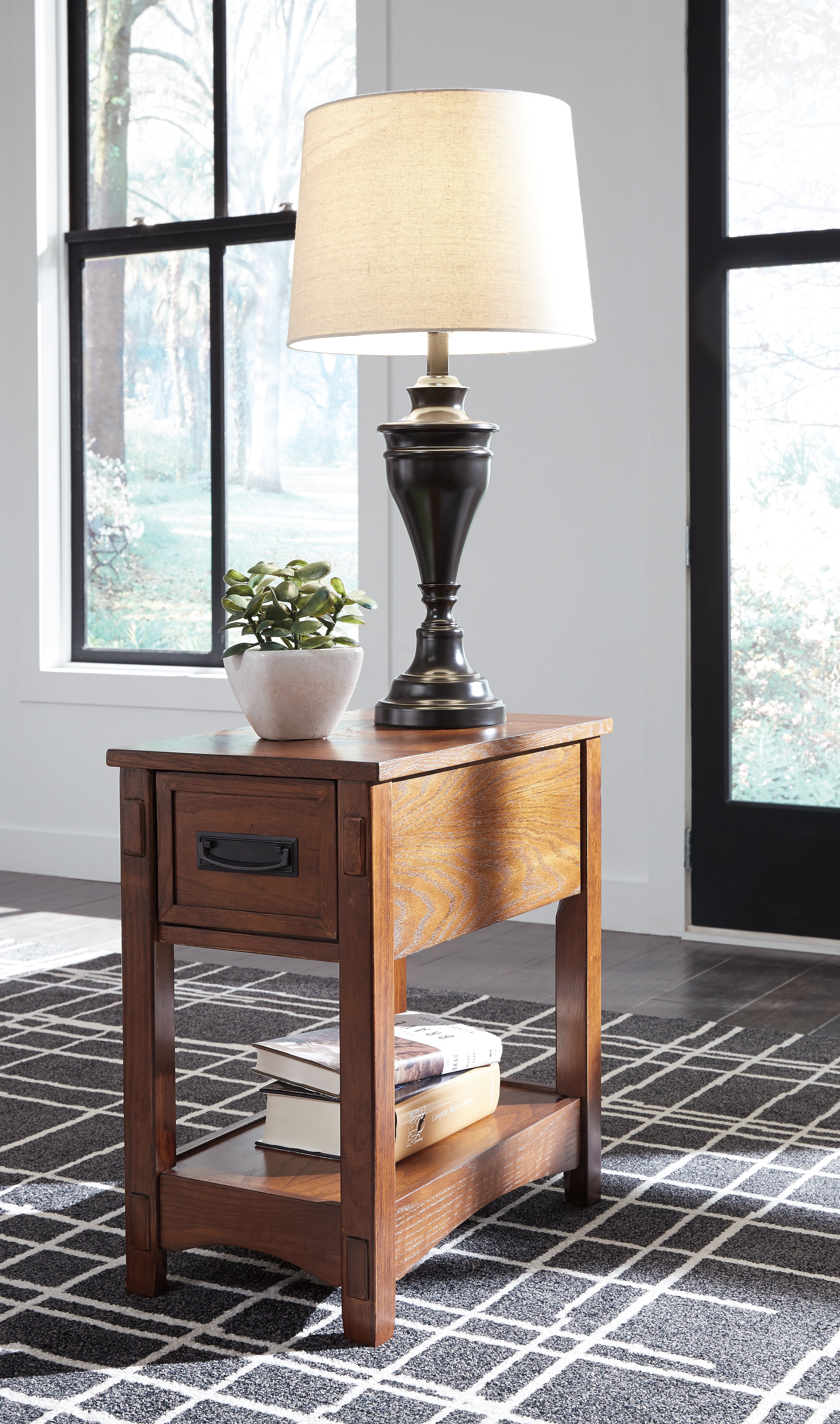 Diamond Furniture - Ashley Furniture - Breegin Chairside End Table - Chair Side End Table / Brown - T007-319