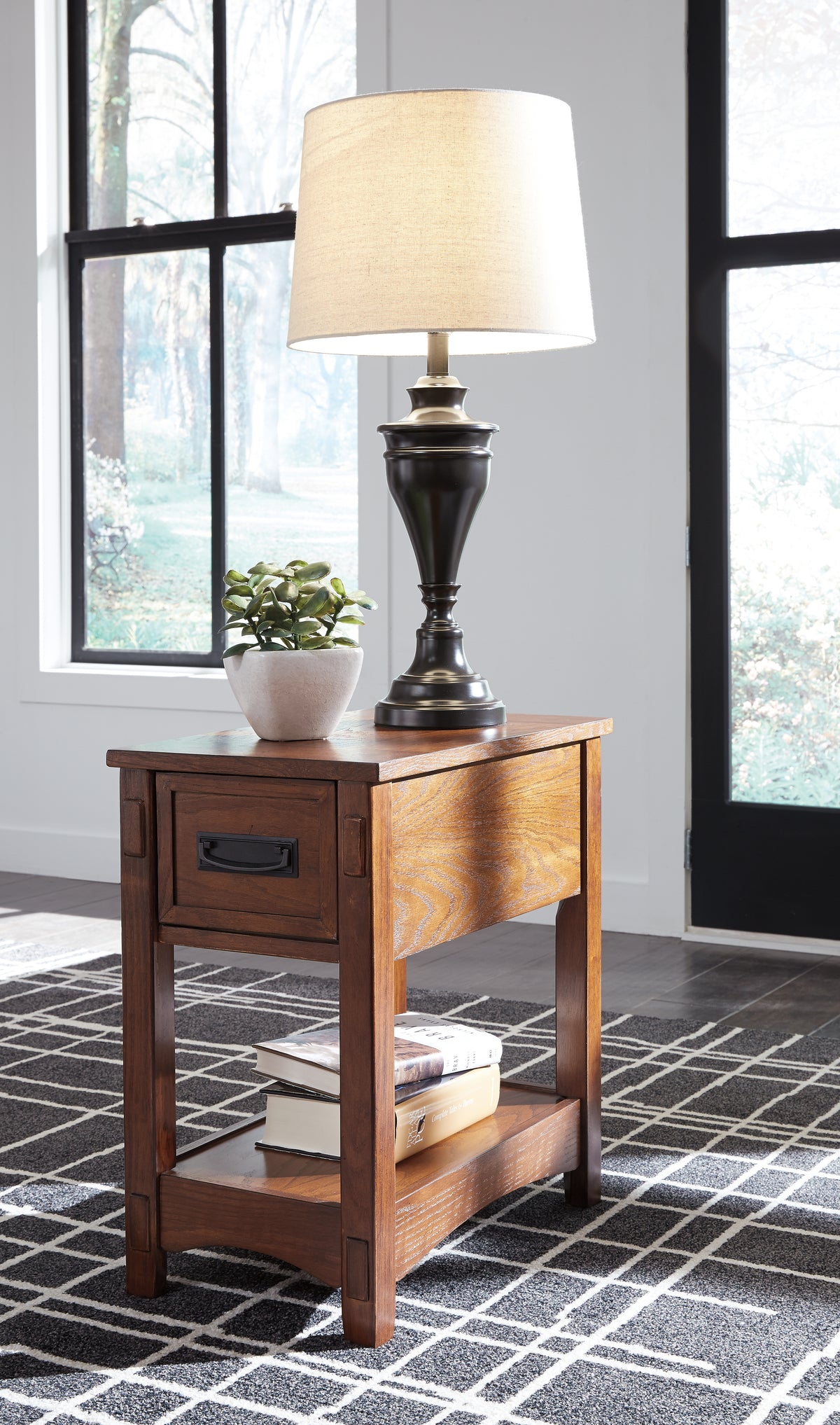 Diamond Furniture - Ashley Furniture - Breegin Chairside End Table - Chair Side End Table / Brown - T007-319