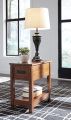 Diamond Furniture - Ashley Furniture - Breegin Chairside End Table - Chair Side End Table / Brown - T007-319