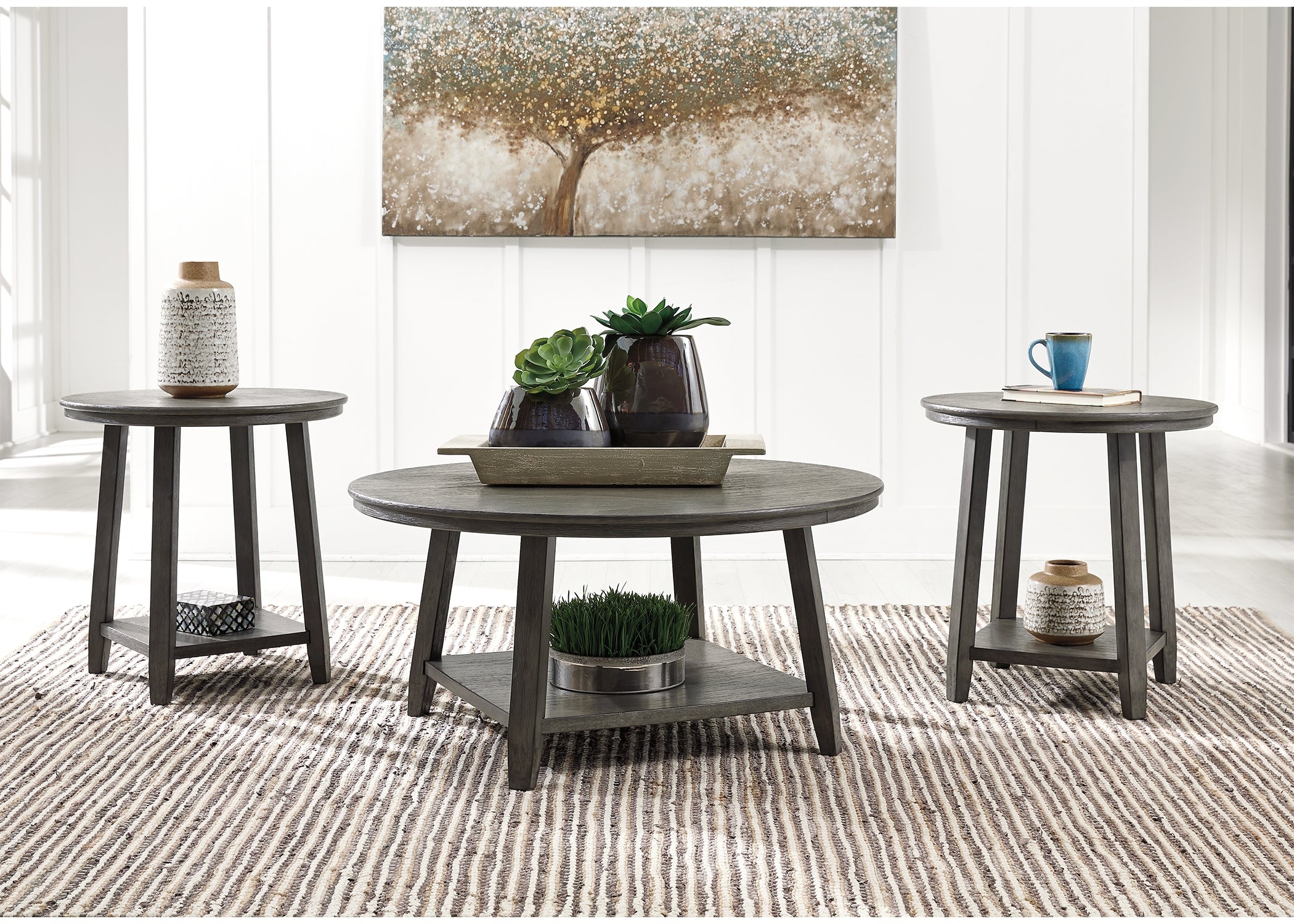 Diamond Furniture - Ashley Furniture - Caitbrook Table (Set of 3) - Occasional Table Set (3/CN) / Gray - T188-13