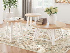 Diamond Furniture - Ashley Furniture - Fawndell Table (Set of 3) - Occasional Table Set (3/CN) / Antique White/Brown - T193-13