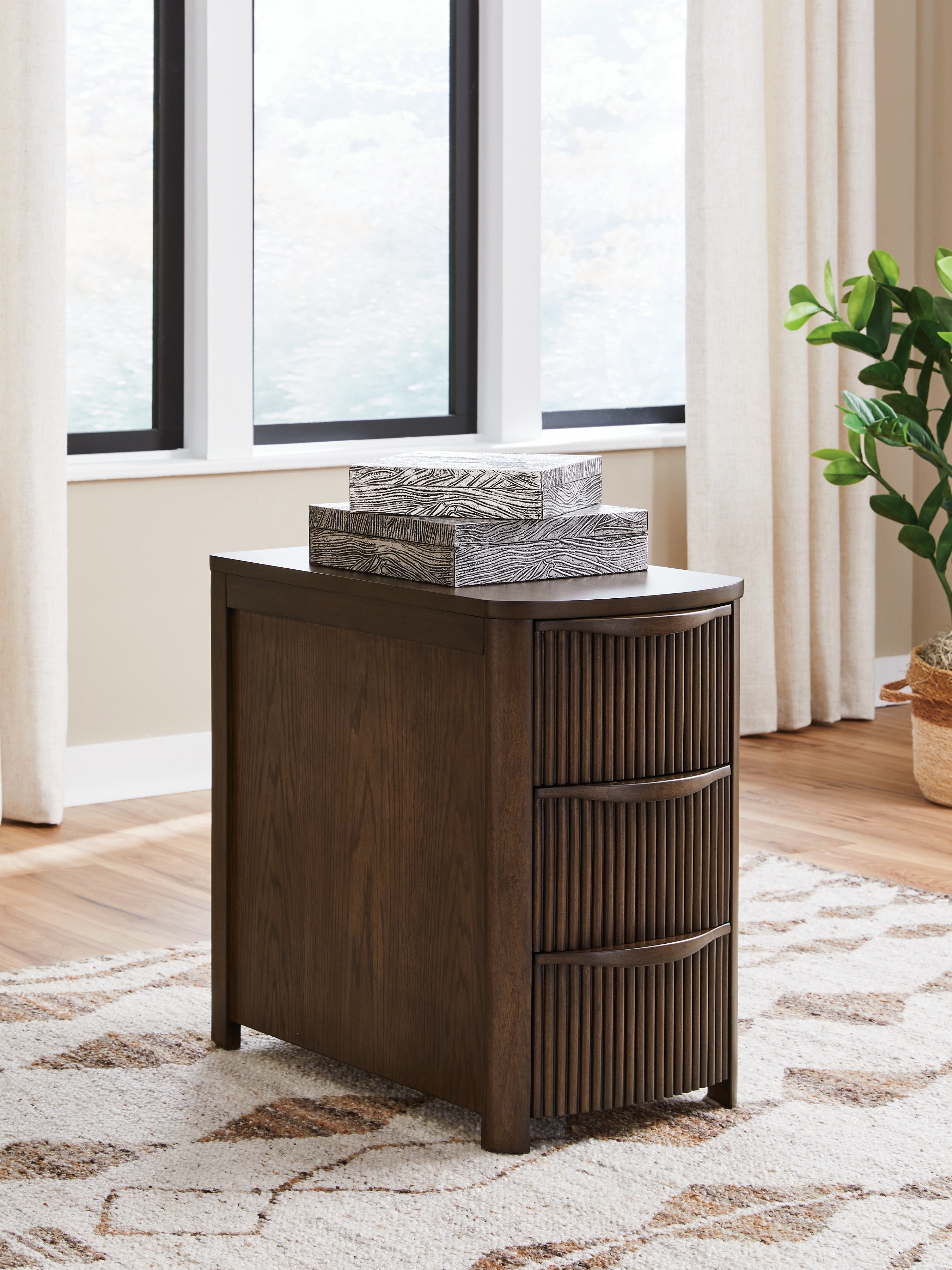 Diamond Furniture - Ashley Furniture - Camdill Chairside End Table - Chair Side End Table / Dark Brown - T208-217