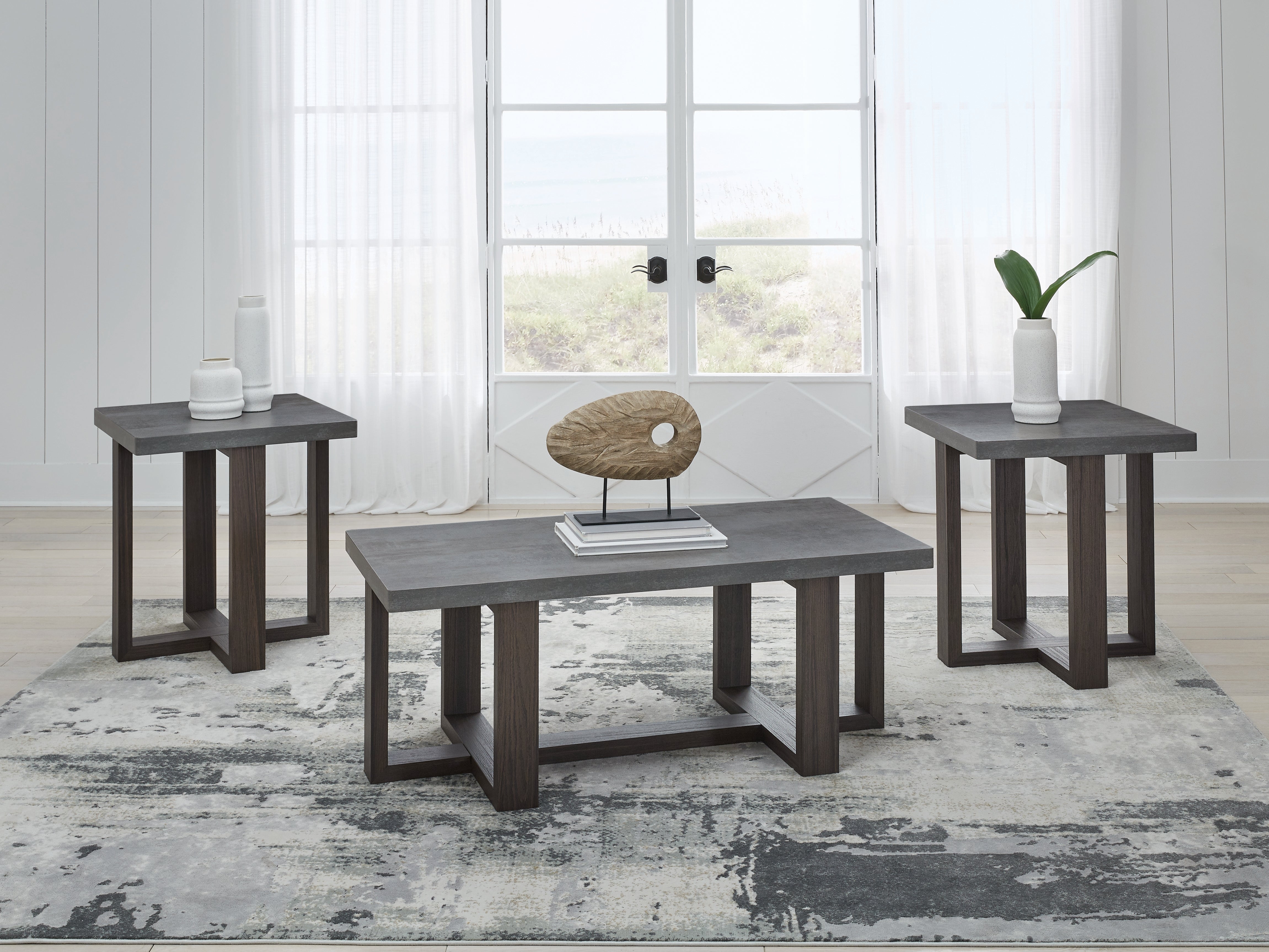 Diamond Furniture - Ashley Furniture - Dynnford Table (Set of 3) - Occasional Table Set (3/CN) / Gray/Brown - T216-13