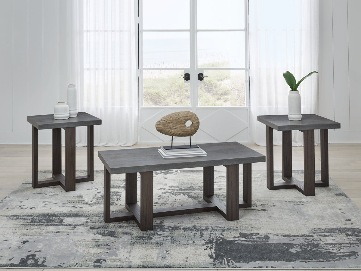 Diamond Furniture - Ashley Furniture - Dynnford Table (Set of 3) - Occasional Table Set (3/CN) / Gray/Brown - T216-13