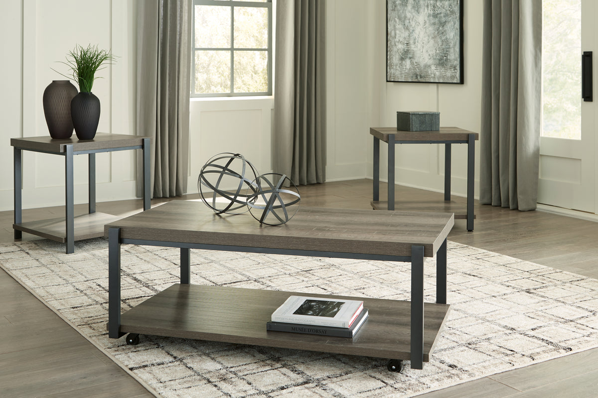 Diamond Furniture - Ashley Furniture - Wilmaden Table (Set of 3) - Occasional Table Set (3/CN) / Gray/Black - T393-13