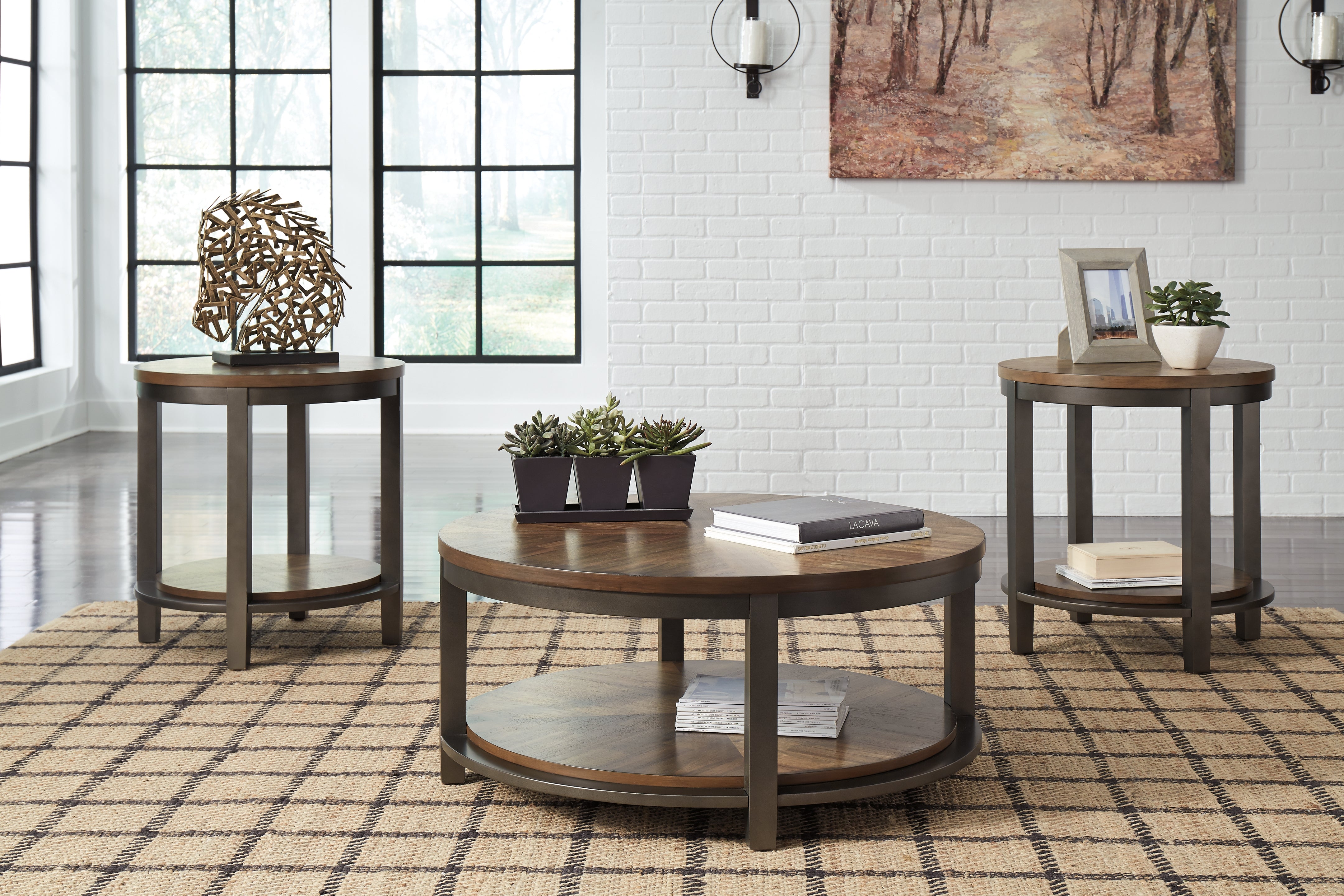 Diamond Furniture - Ashley Furniture - Roybeck Table (Set of 3) - Occasional Table Set (3/CN) / Light Brown/Bronze - T411-13