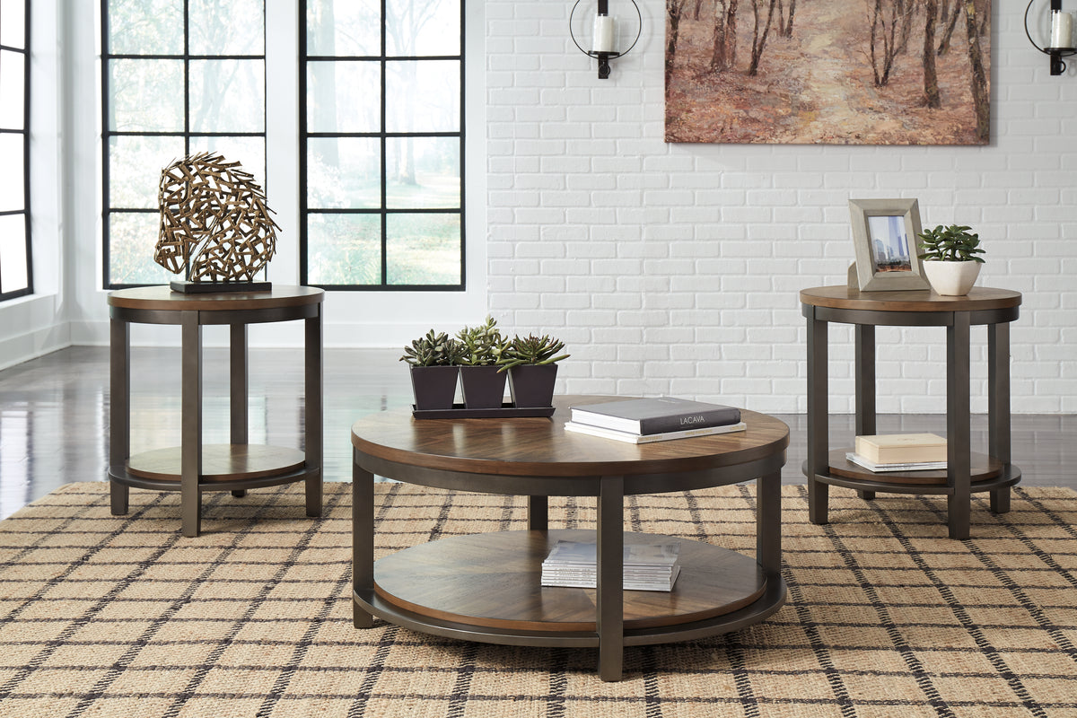 Diamond Furniture - Ashley Furniture - Roybeck Table (Set of 3) - Occasional Table Set (3/CN) / Light Brown/Bronze - T411-13