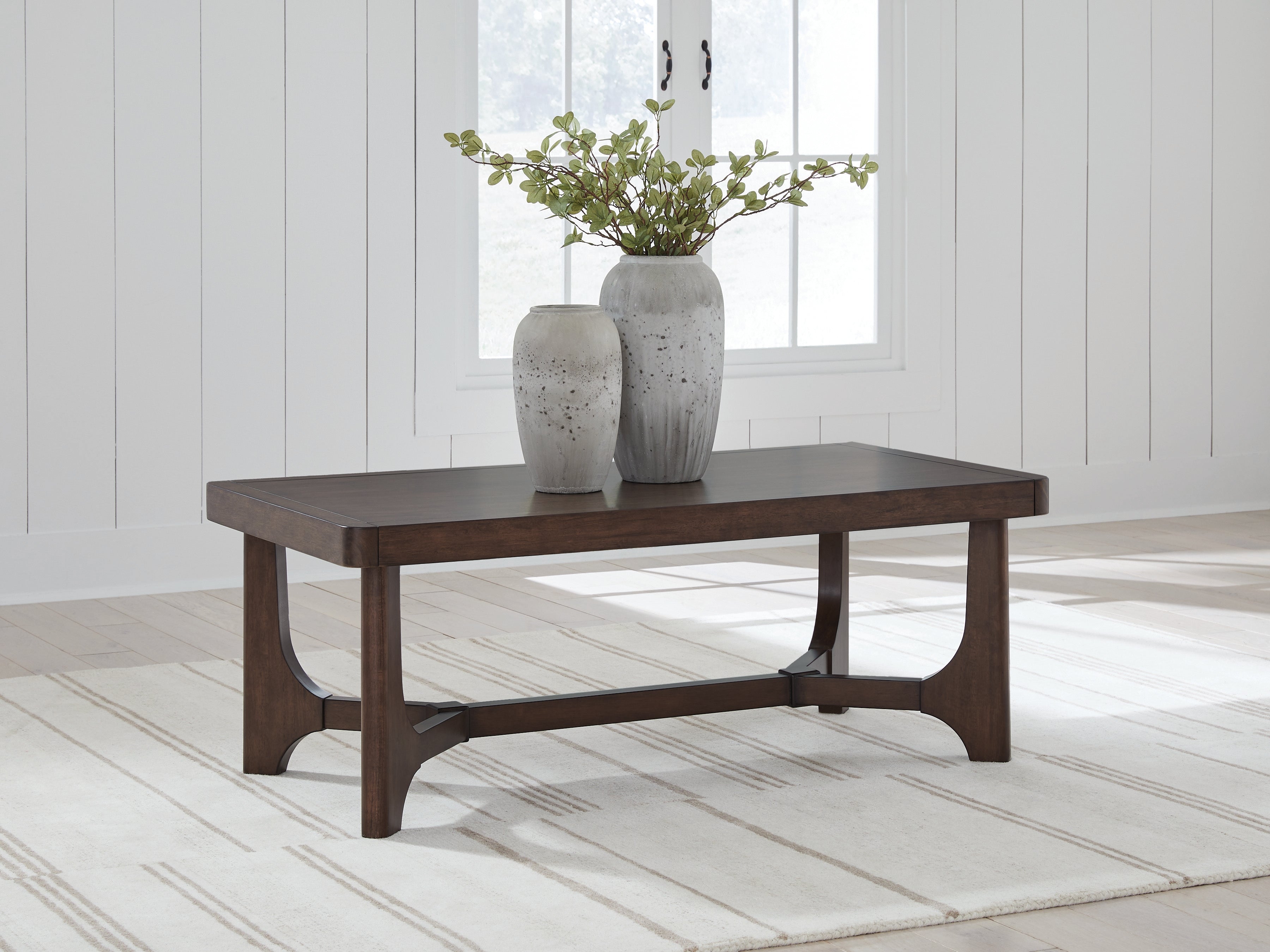Diamond Furniture - Ashley Furniture - Korestone Coffee Table - Rectangular Cocktail Table / Dark Brown - T438-1