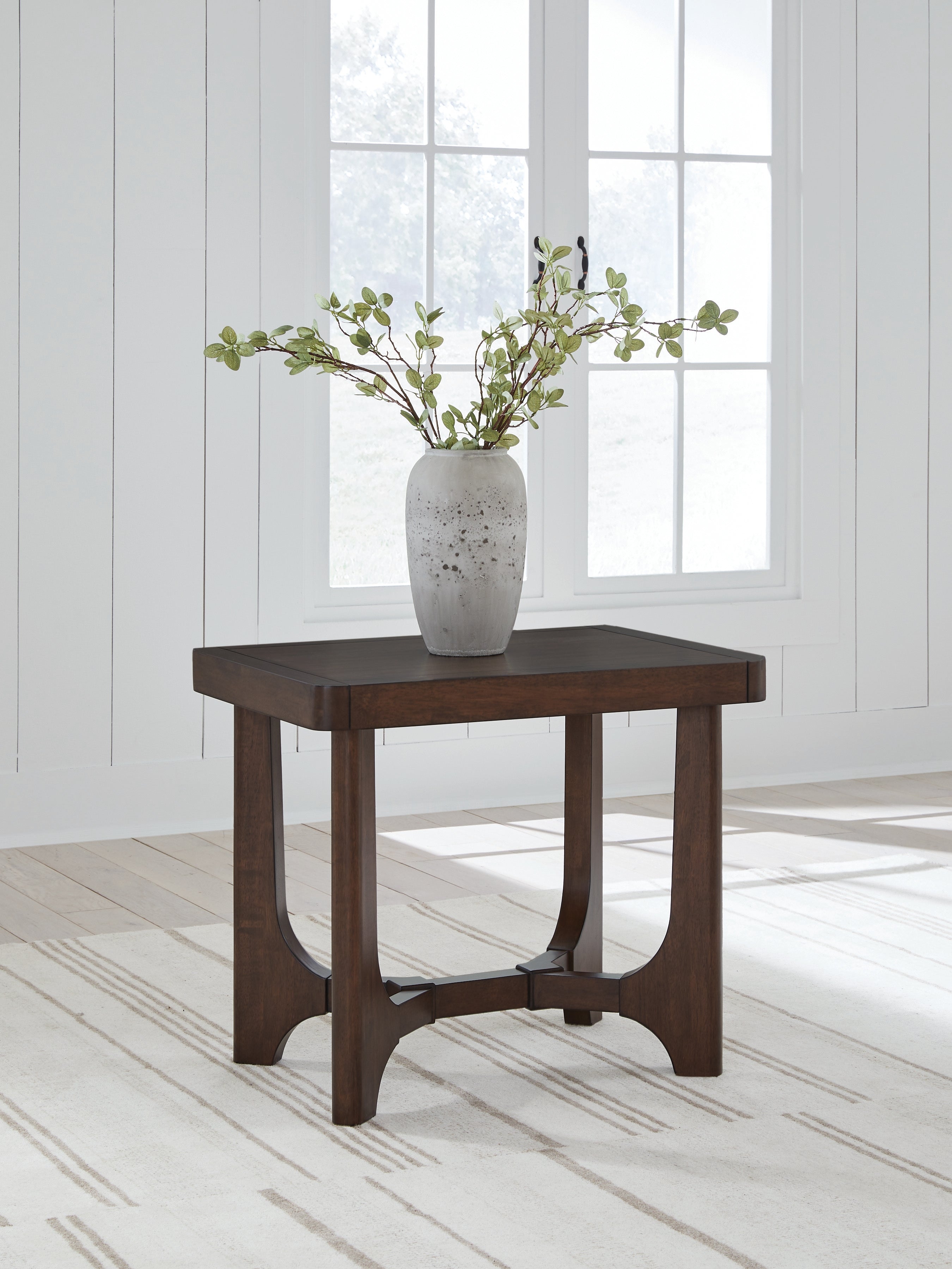 Diamond Furniture - Ashley Furniture - Korestone End Table - Rectangular End Table / Dark Brown - T438-3