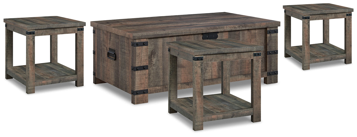 Diamond Furniture - Ashley Furniture - Hollum Coffee Table and 3 End Tables - Coffee Table and 3 End Tables / Rustic Brown - T466T2