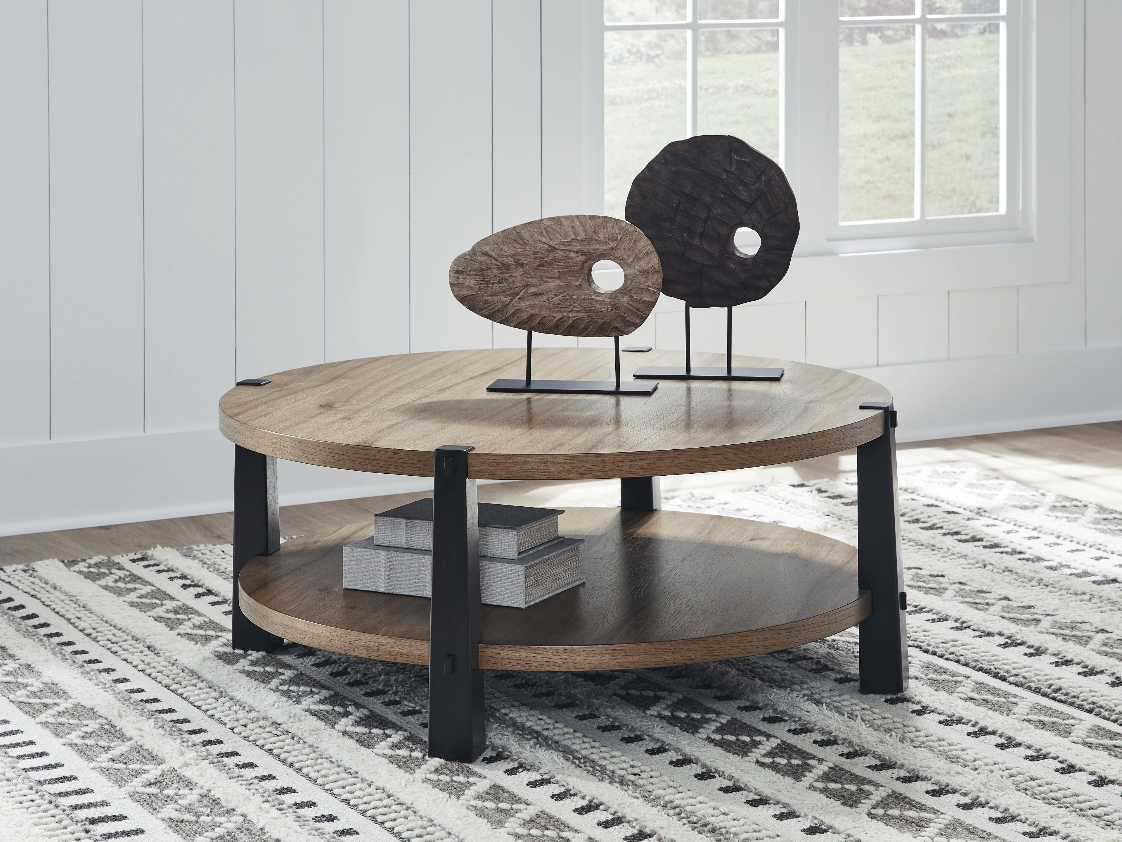 Diamond Furniture - Ashley Furniture - Ridgester Coffee Table - Round Cocktail Table - T518-8