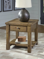 Diamond Furniture - Ashley Furniture - Vandenmore End Table - Rectangular End Table / Medium Brown - T539-3