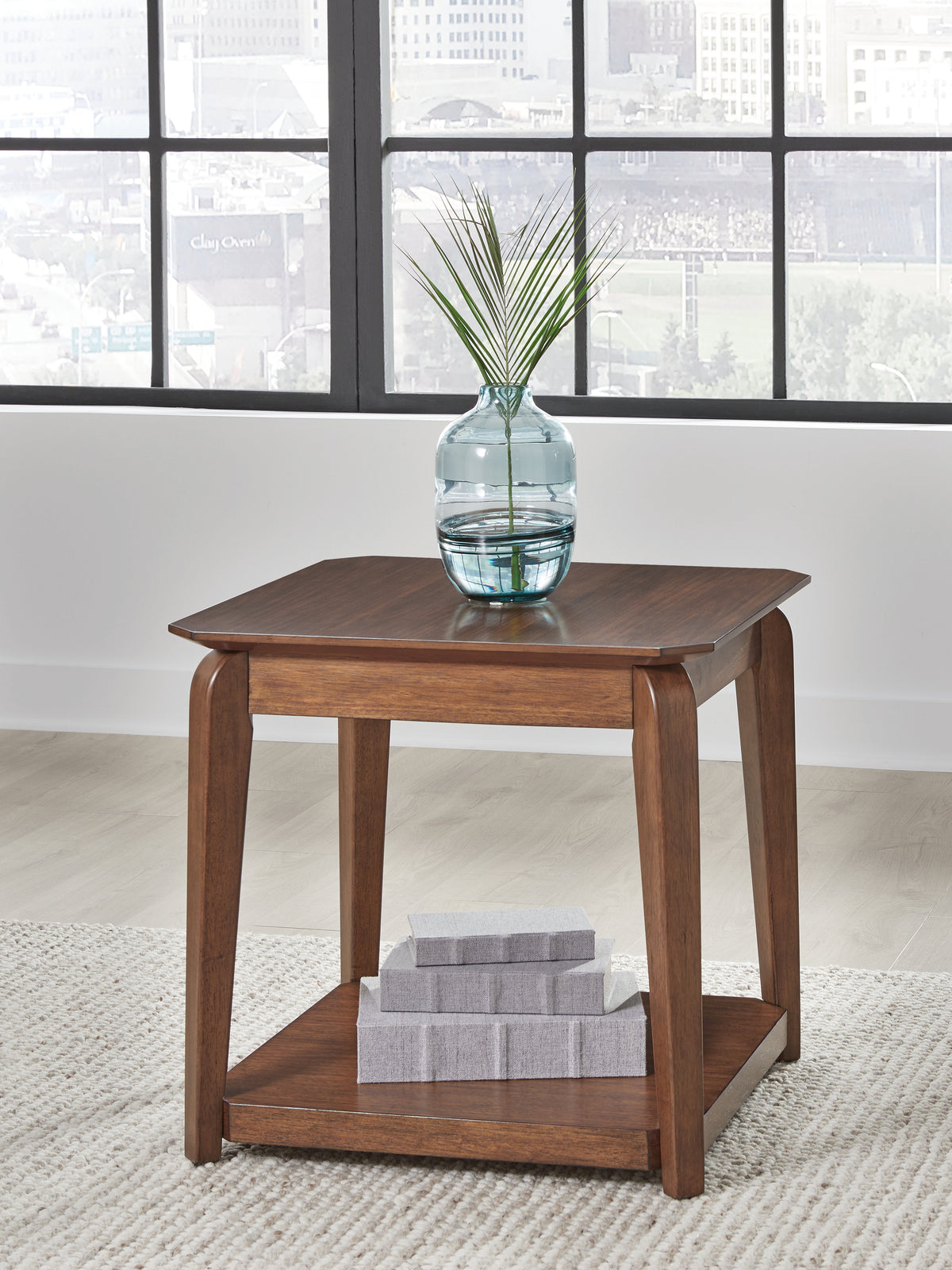 Diamond Furniture - Ashley Furniture - Trenmour End Table - Square End Table / Medium Brown - T596-2