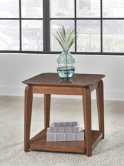 Diamond Furniture - Ashley Furniture - Trenmour End Table - Square End Table / Medium Brown - T596-2