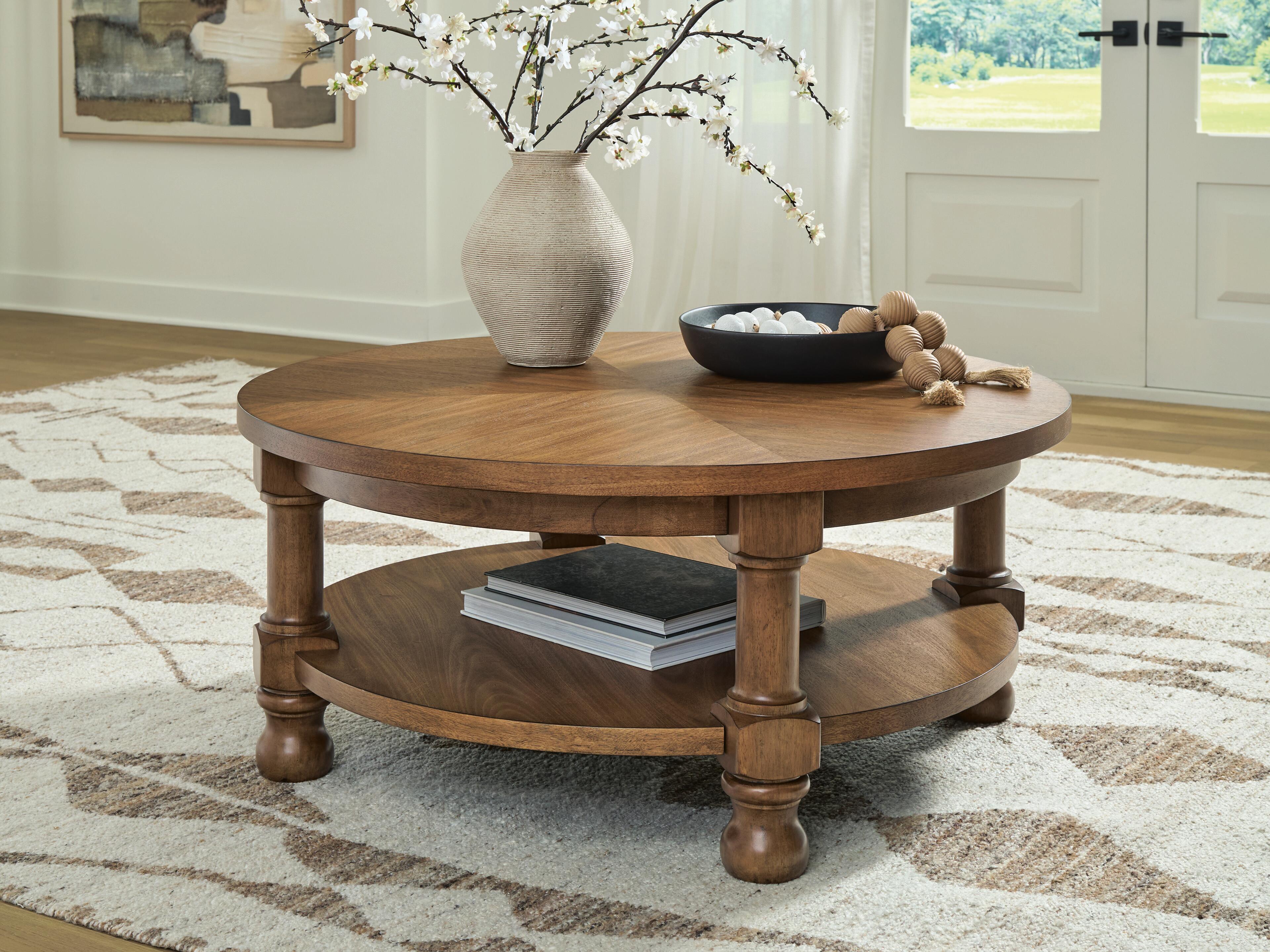 Diamond Furniture - Ashley Furniture - Chadworth Coffee Table - Round Cocktail Table - T614-8