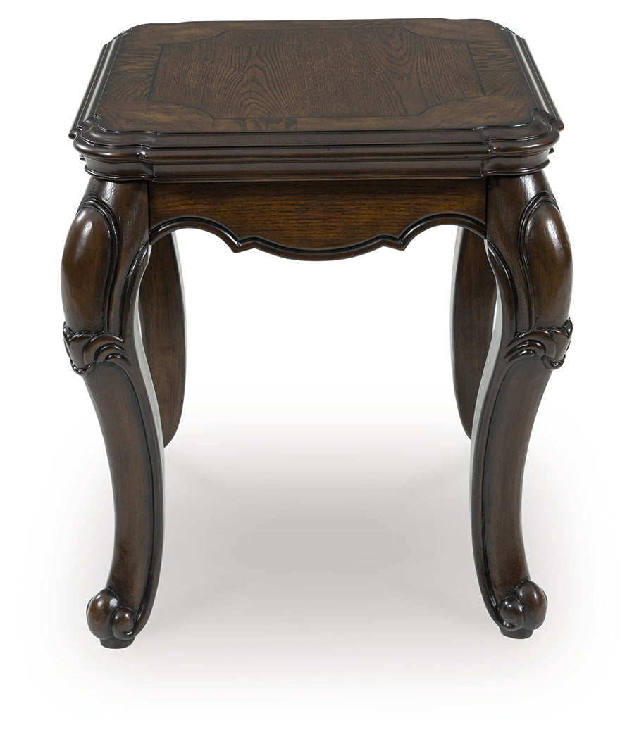 Diamond Furniture - Ashley Furniture - Maylee End Table - Square End Table / Dark Brown - T647-2