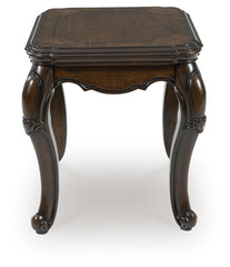Diamond Furniture - Ashley Furniture - Maylee End Table - Square End Table / Dark Brown - T647-2