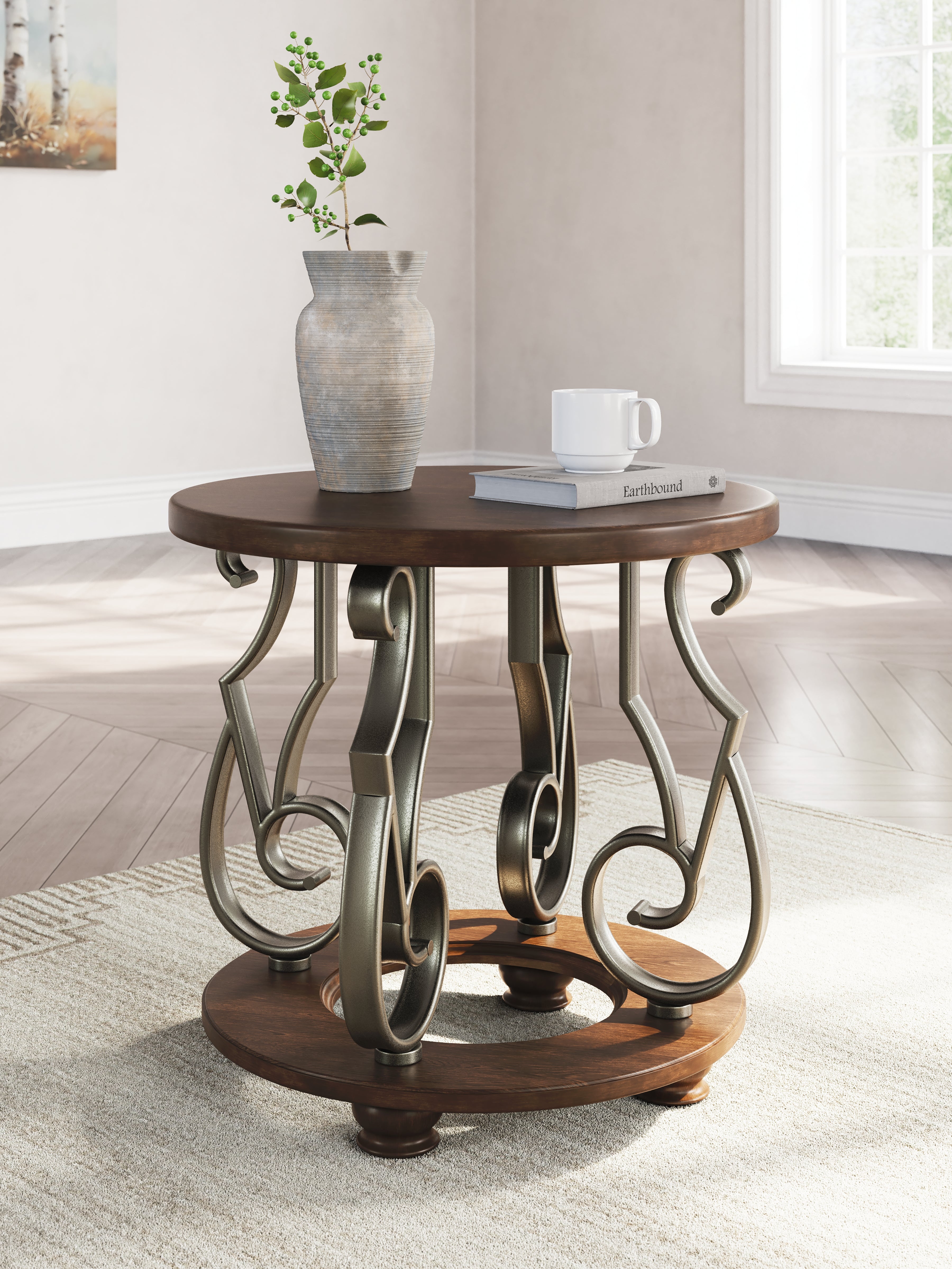 Diamond Furniture - Ashley Furniture - Frallyn End Table - Round End Table - T623-6