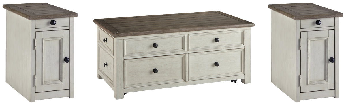 Diamond Furniture - Ashley Furniture - Bolanburg Coffee Table and 2 Chairside End Tables - Coffee Table and 2 Chairside End Tables - T637T2