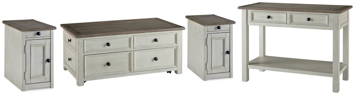 Diamond Furniture - Ashley Furniture - Bolanburg Coffee Table and 2 Chairside End Tables with Console - Coffee Table and 2 Chairside End Tables with Console - T637T4
