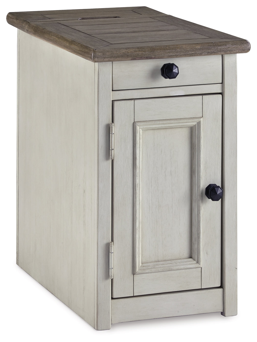 Diamond Furniture - Ashley Furniture - Bolanburg Chairside End Table with USB Ports & Outlets - Chair Side End Table / Two-tone - T637-7