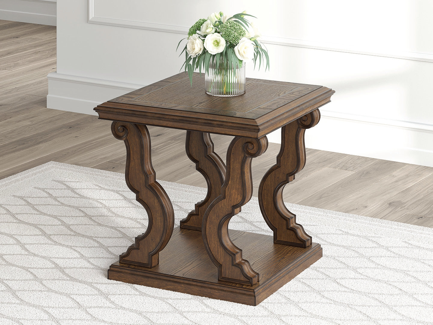 Diamond Furniture - Ashley Furniture - Maylee End Table - Square End Table / Dark Brown - T647-2