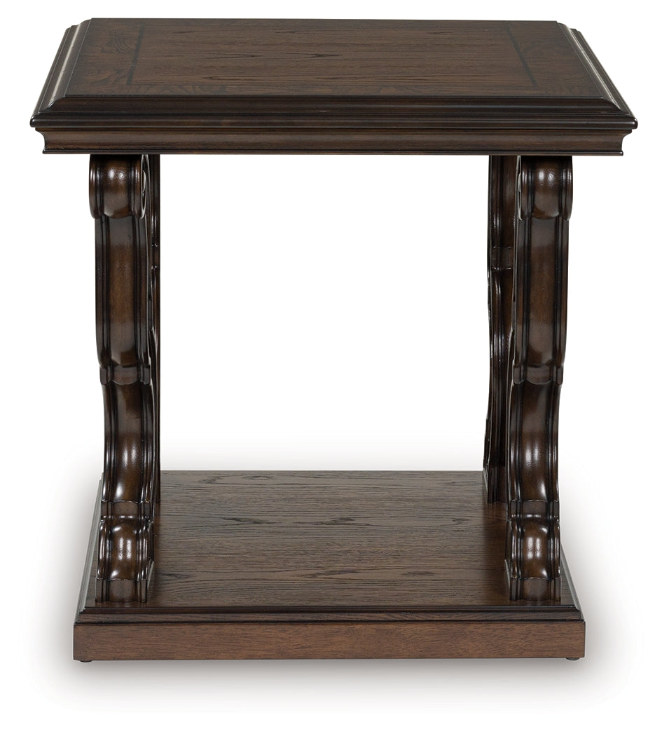 Diamond Furniture - Ashley Furniture - Maylee End Table - Square End Table / Dark Brown - T647-2