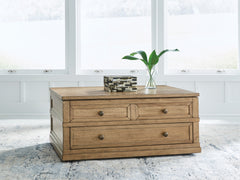 Diamond Furniture - Ashley Furniture - Sharlance Lift-Top Coffee Table - Lift Top Cocktail Table / Light Brown - T655-9
