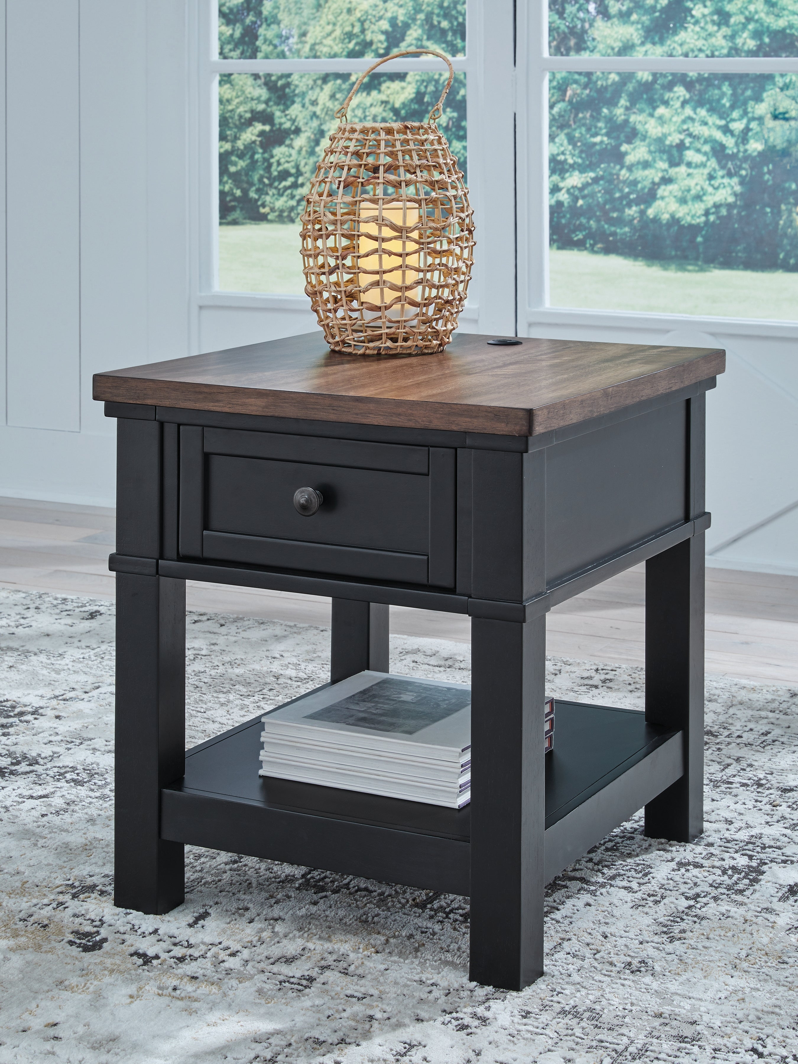 Diamond Furniture - Ashley Furniture - Wildenauer End Table - Rectangular End Table / Brown/Black - T664-3