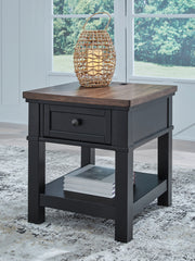 Diamond Furniture - Ashley Furniture - Wildenauer End Table - Rectangular End Table / Brown/Black - T664-3