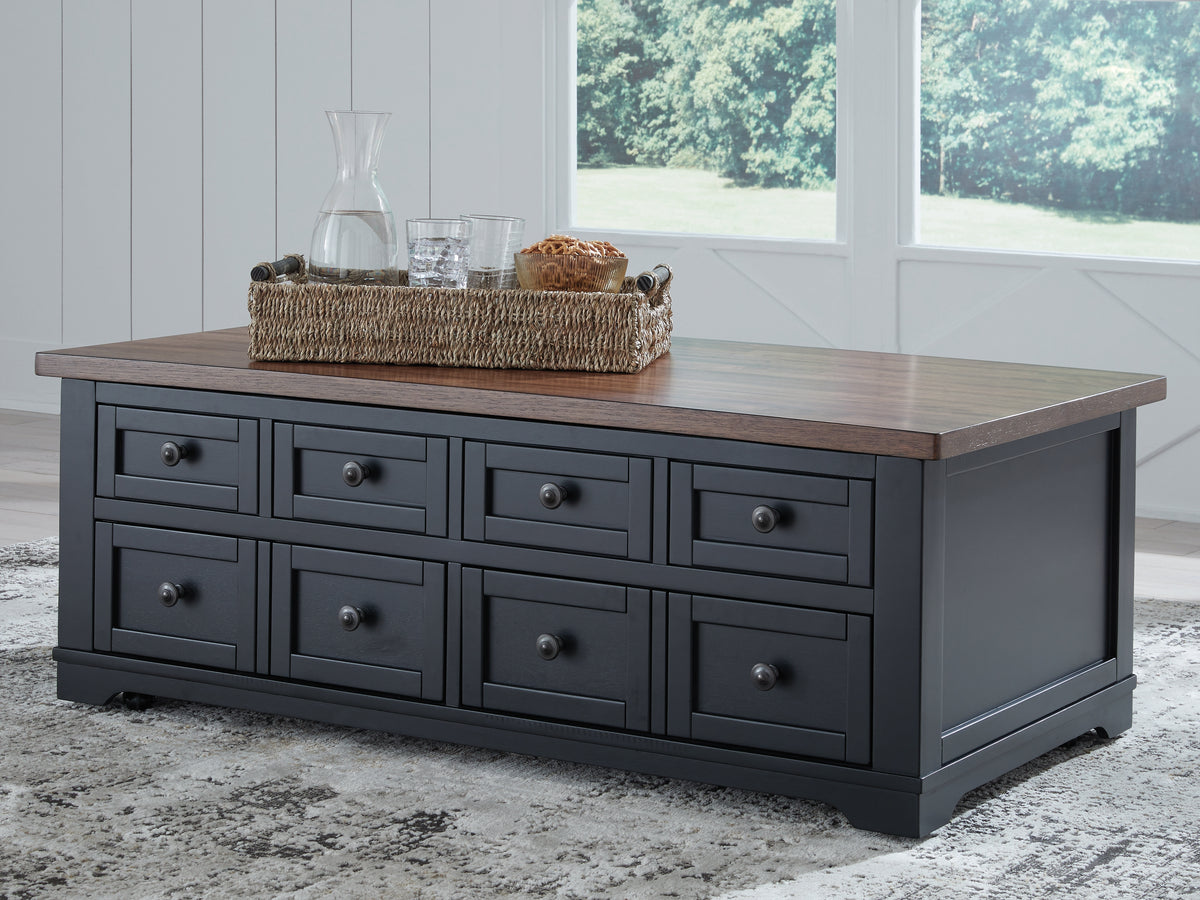 Diamond Furniture - Ashley Furniture - Wildenauer Lift-Top Coffee Table - Lift Top Cocktail Table / Brown/Black - T664-9