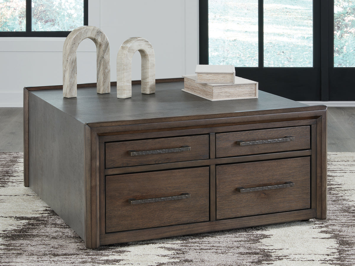 Diamond Furniture - Ashley Furniture - Kallenny Coffee Table - Square Cocktail Table / Brown/Gray - T669-8