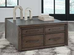 Diamond Furniture - Ashley Furniture - Kallenny Coffee Table - Square Cocktail Table / Brown/Gray - T669-8